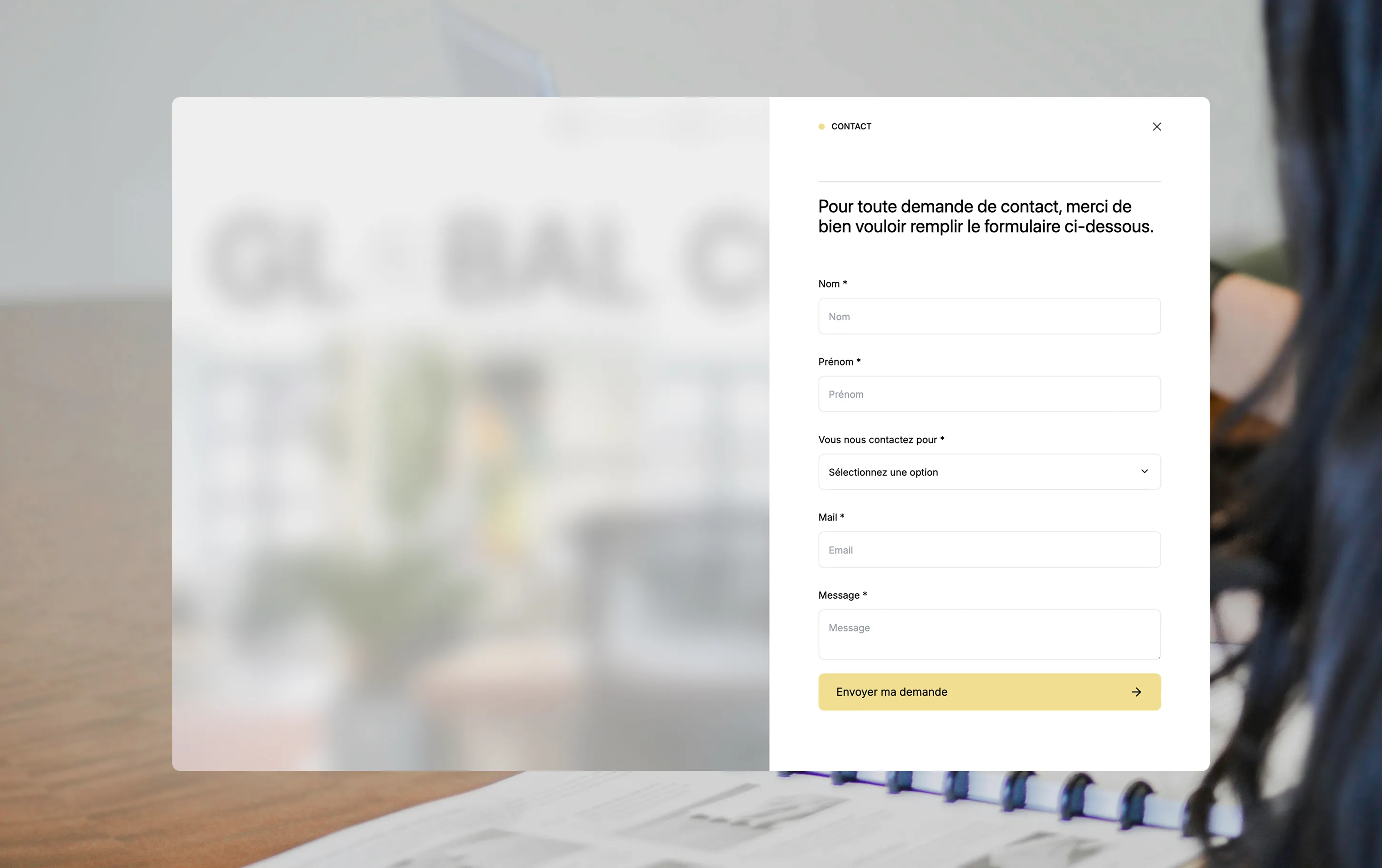 Vue paysage formulaire globalconseil