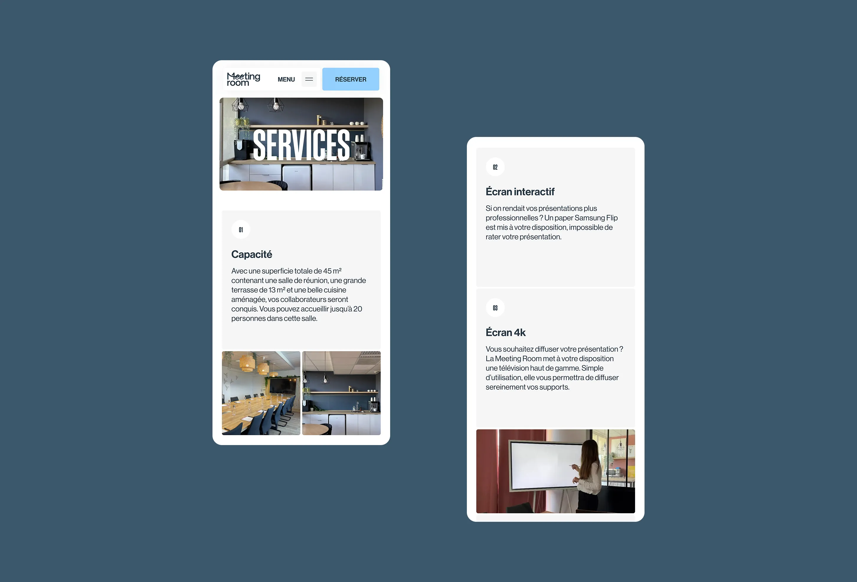 Vue paysage formulaire meetingroom